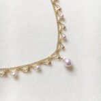 Aurora Japanese 18k Gold Lace Pearl Necklace - Image 6