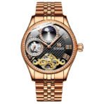 Men's Automatic Mechanical Skeleton Waterproof Stainless Steel Watch - Image 3