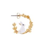 Cute Little White Rabbit Wheat Ear Earrings - Image 5