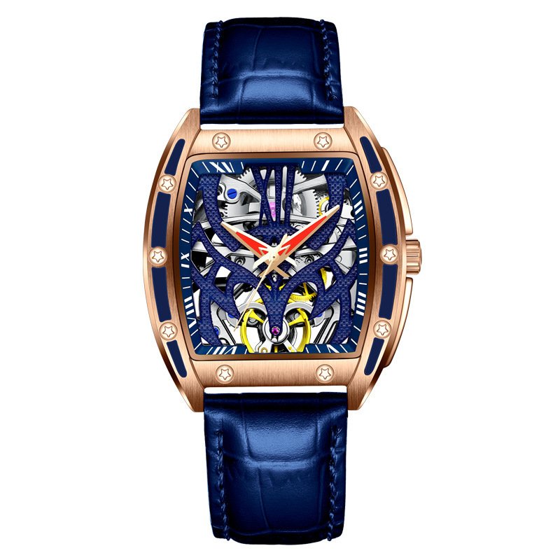 1622976956655.jpg Automatic Mechanical Watch Hollow Flywheel Waterproof Luminous Square - Image 1