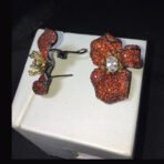 Simple Rose Sterling Silver And Black Gold Plated Earrings - Image 2