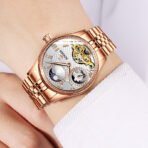 Men's Automatic Mechanical Skeleton Waterproof Stainless Steel Watch - Image 2