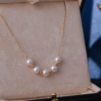 Sky Star 18K Gold Pearl Necklace - Image 4