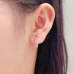 18K White Gold Natural Diamond Earrings - Image 2