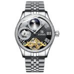 Men's Automatic Mechanical Skeleton Waterproof Stainless Steel Watch - Image 4