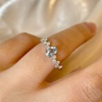 Women's Fashion Aquamarine Diamond Ring - Image 2