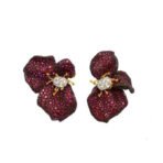 Simple Rose Sterling Silver And Black Gold Plated Earrings - Image 3