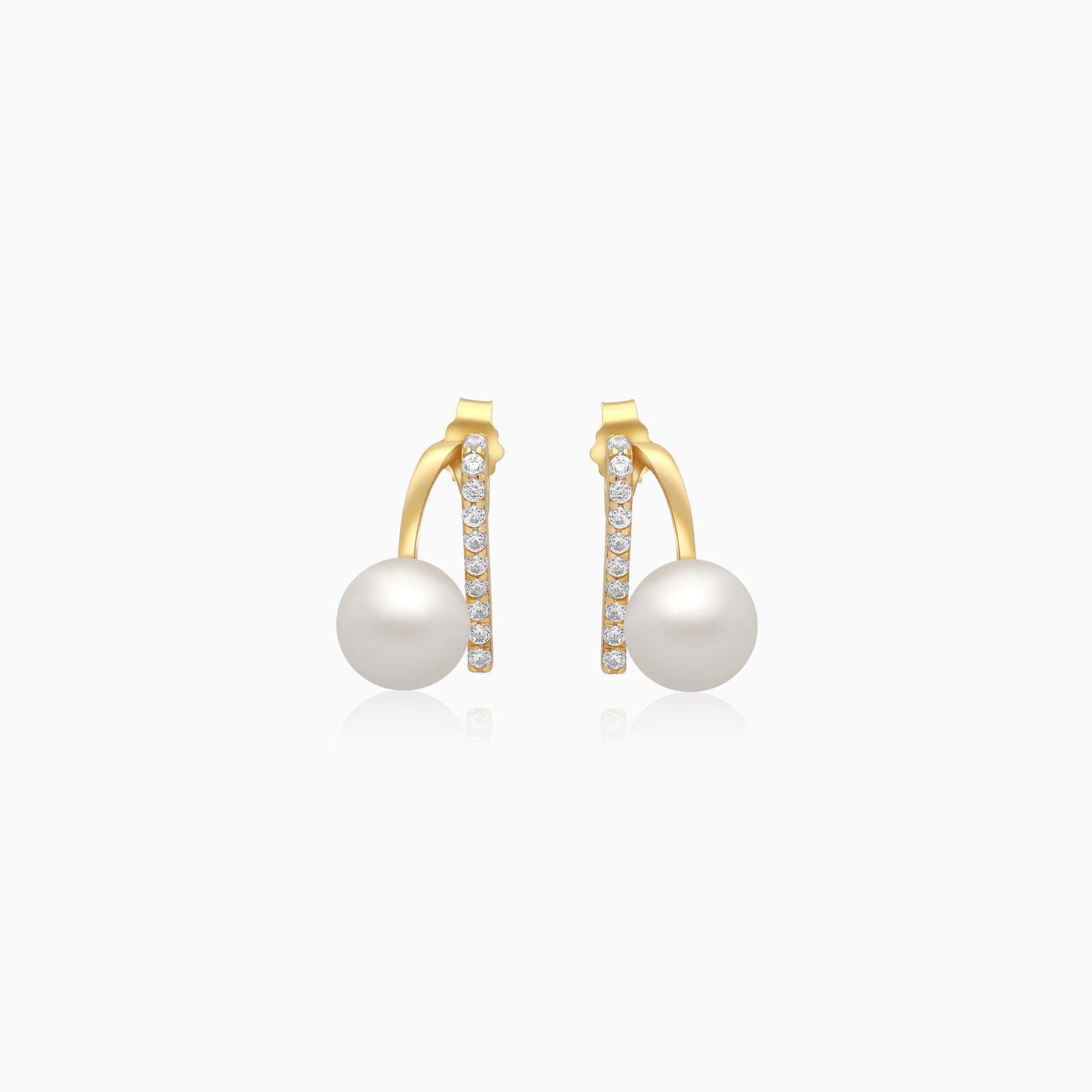 5fe6f9bc-75b2-404a-b8bb-6a413765b4c4.jpg Danah Yellow Gold Earrings 18 Karat With Pearls And Zircon Stones - Image 1