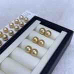Seawater Nanyang Gold Pearl Ear Studs - Image 9