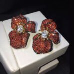 Simple Rose Sterling Silver And Black Gold Plated Earrings - Image 4