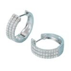 18K White Gold Natural Diamond Earrings - Image 3