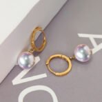 18K Gold Freshwater Pearl Earrings AU750 - Image 3