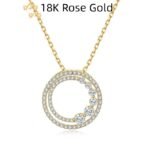 18K Gold Rose Gold Diamond Necklace Round - Image 2