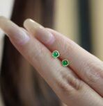18K Gold Afghan Panjihill Sugar Tower Emerald Stud Earrings - Image 10