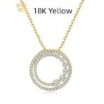 18K Gold Rose Gold Diamond Necklace Round - Image 5