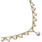 Aurora Japanese 18k Gold Lace Pearl Necklace - Image 3