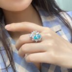 Cultivate Paraiba Women's Wedding Diamond Ring - Image 2