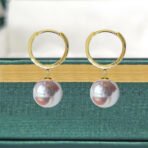 18K Gold Freshwater Pearl Earrings AU750 - Image 4