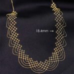 18K Gold Tassel Rainbow Lace Woven Style Wooden Ear Wide Necklace - Image 4